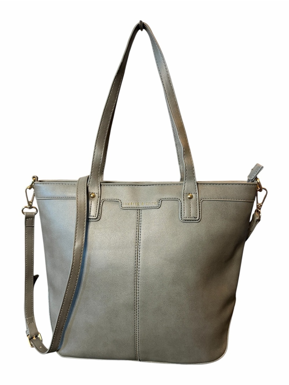 Charles & Keith Grey Tote with Removable Strap